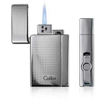 Colibri Aspire Polished Chrome Grid Lighter - QTR821025